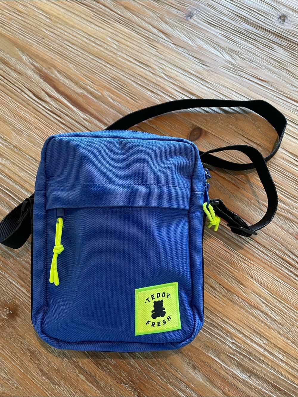 Teddy Fresh Royal Blue Crossbody with Neon Yellow Accents